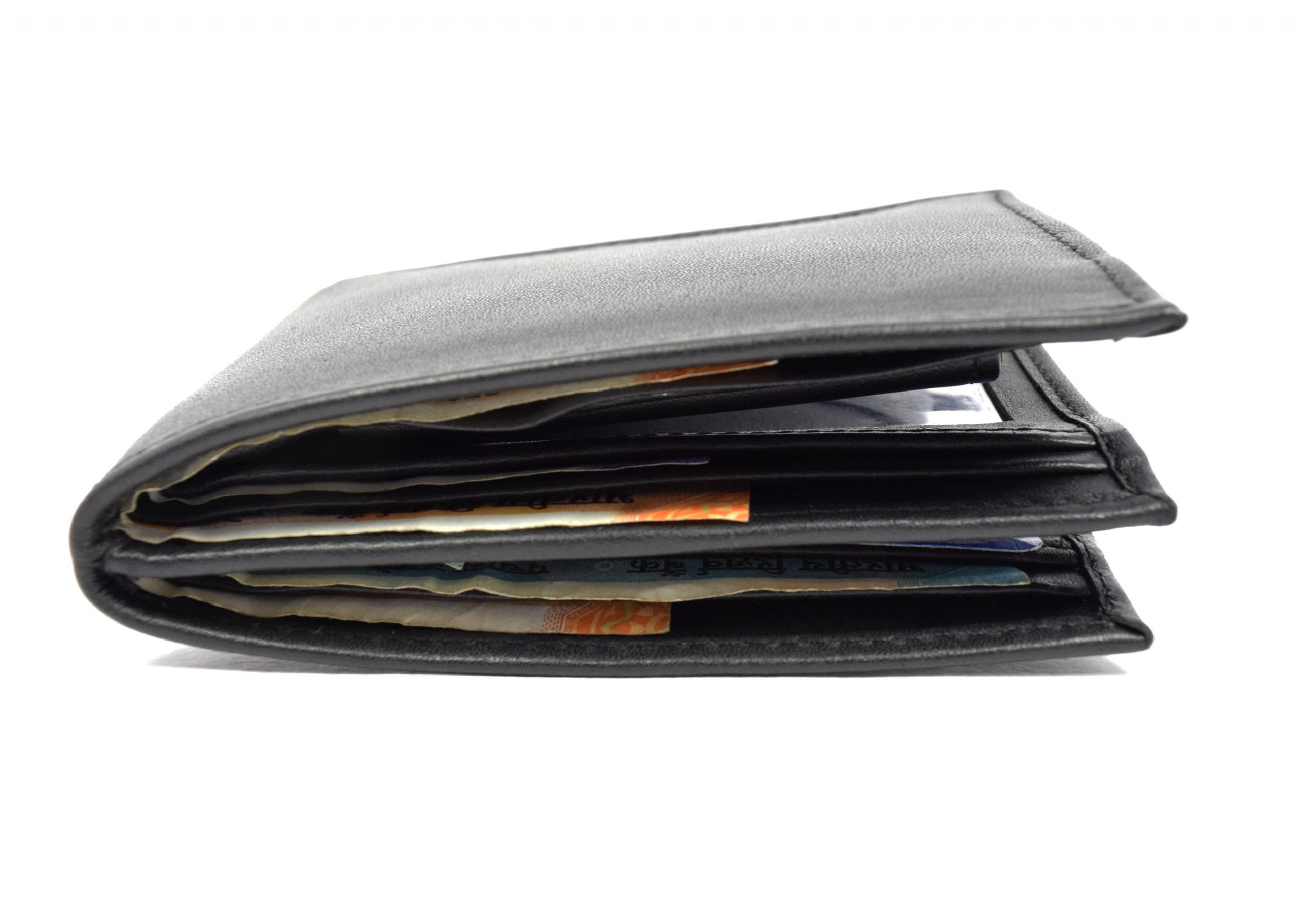 SKU 262 BLK MAIN Men's Double Wallet with Coin purse